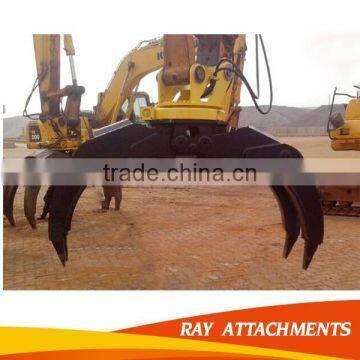 Excavator Rotating Grapple / Hydraulic Grapples Construction Machinery Parts