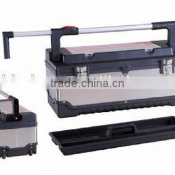 26" gray and black Stainless Steel hand Tool Box