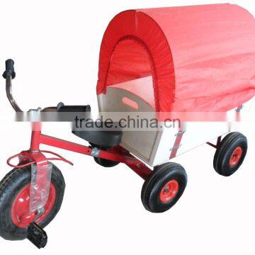 Children wooden wagon with canopy TC1803C-1