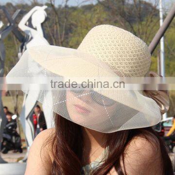 Cheap Lace Hollow Summer Lady Straw Hat for Weddings photo-6