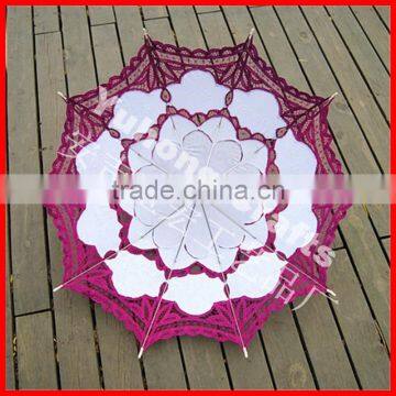 Fuschia Decorative Bella Lace Umbrella For Wedding photo-3