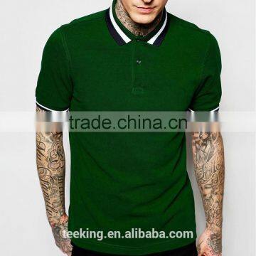 high quality slim fit green pique polo shirts