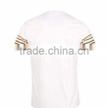 Mens Private Label White Stripe Cotton Solid t Shirt photo-2