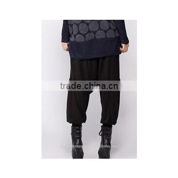 women funky harem hippie hip-hop aladdin pure black baggy pants trousers