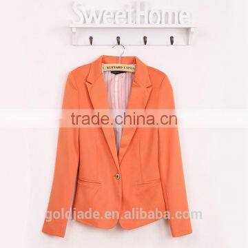 2016 Hot Sale Women Elegant Ladies Fashion Blazer Design ,Pure Colour Pink Women Blazer photo-4