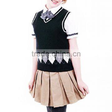 British Student Girl Khaki Skirt Pleated Scotland School Children Skirt Custom photo-5