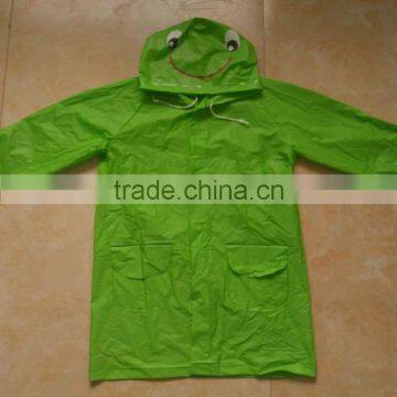 Inodorous Green Frog Cute 100% PVC Raincoat Kids