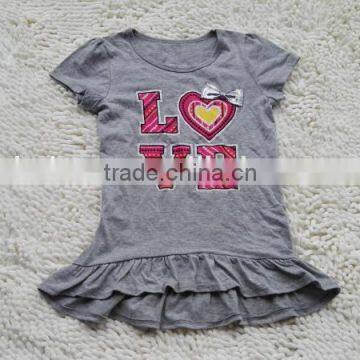 Garment stocks girl's fashion new desgin t-shirt