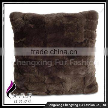 CX-D-22B Wholesale Price Cheap And Fine Genuine Rabbit Fur Pillow Case Cushion Cover photo-3