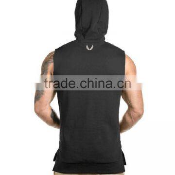 2016 Hooded Sleeveless Undershirt Cotton Sport Vest Waistcoat Sleeveless Tank Top Mens Fitness Hoodies Sweatshirts photo-6