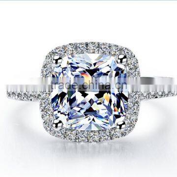 China New Arrival Brass/sterling Silver Beautiful cz Diamond Jewelry Engagement Ring photo-2