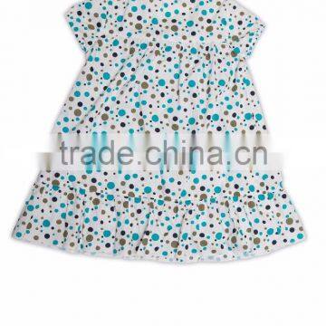 Organic Cotton Printed Girl's Puff Sleeve Summer Dress photo-2