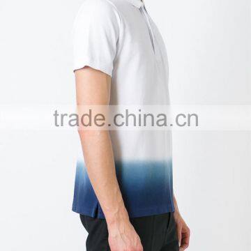 Trend Plain White Gradient Color Polo t Shirts for Mens photo-3