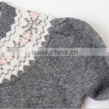 Girls Snowflake Pattern Knitted Christmas Sweater photo-5