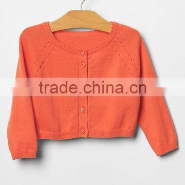 Crew neck button front baby raglan cardigan