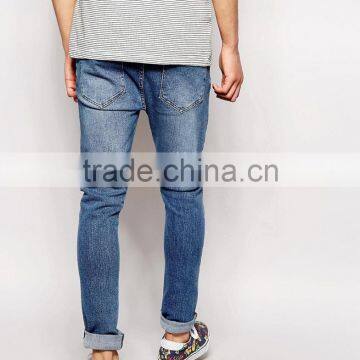 Mens Slim Fit Jeans Acid Wash Denim Jeans Custom Your Own photo-3