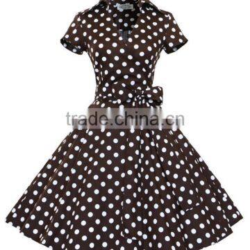 Walson Women's 1950s V-neck Vintage Rockabilly Full Circle Dress photo-4