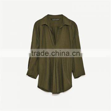 2017 OEM SpringButtoned Cuffs and Elbow-length Sleeves Polo Neck Shirt photo-6