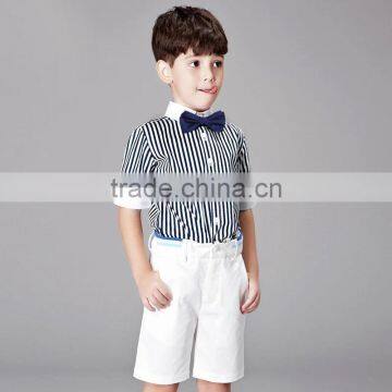 New Summer Boys Formal Clothing Set 3Pcs Boy Suit Include Tie Stripe Shirts And Shorts Fancy Children Wear B-NB-CS905-25 photo-2