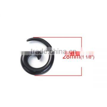 5mm Acrylic Ear Stretcher Expander Spiral Black Ear Gauges photo-2