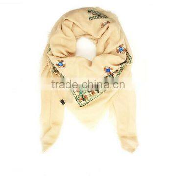 Hot Sale Square Headscarf Pure Cotton Embroidery Shawl Scarf Muslim Hijab Scarf for Women photo-2