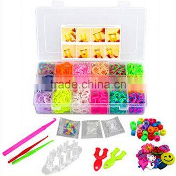 1800 pcs fun rubber loom bands box set make rubber band dIY loom charms bracelet