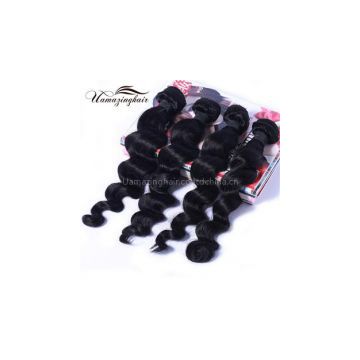 Free Shipping Grade 7A Brazilian Loose Wave Virgin Hair Unprocessed 4 Bundles/400g Lot