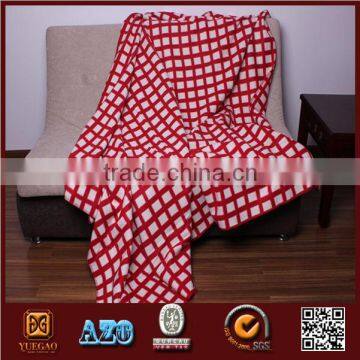 cheap red grid print fleece blankets