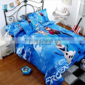 2015 HOT Sale Movie Frozen Set of 4pcs 100% cotton bedding set ,printed bedding set for kind beds