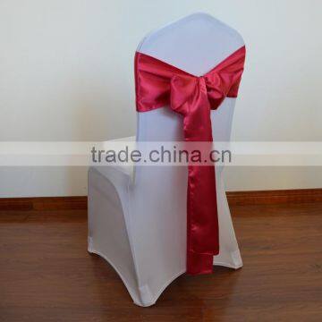 Burgundy satin chair sashes for weddings