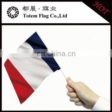 Custom France French Hand Waving Stick Flag
