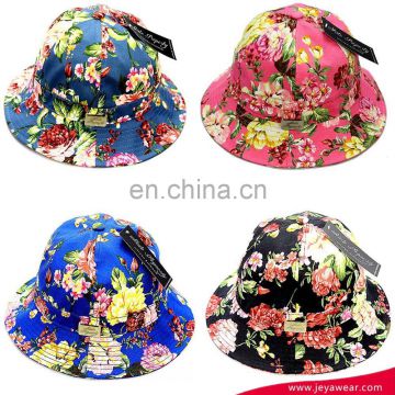 State Propert 100%Cotton Colorful Flower Print Beach Festival Sun Cap Bucket Hip Hop Snapback Floral Cap Hat Money Time One Size