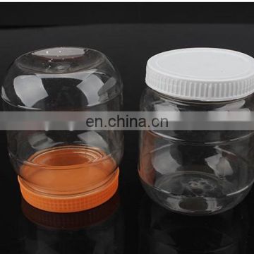 Non-toxic reuse PET plastic candy packing jar with screw cap for candy storage