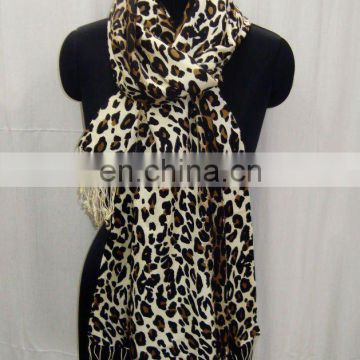 Animal Prints Silk Pashmina wool Shawls