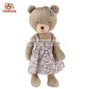 ICTI manufacturer plush fluffy stuffed bear with skirt