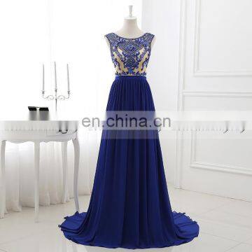 Wholesale Chiffon Beaded Royal Blue Evening Gowns Formal Evening Dresses LX341