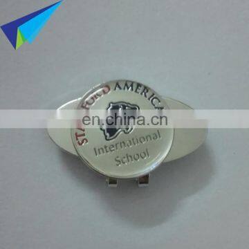 2016 new silver metal magnetic golf hat clip wholesale