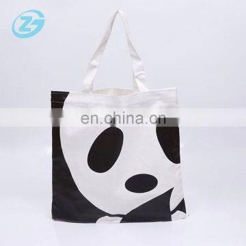 High Quality Printing 2018 Fashion Cute Black & White Panda Canvas Tote Bags