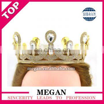 Wedding formal bride crown gold rhinestone crown