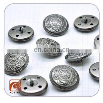 china supplier anti-silver flower metal brass button,uniform button for army,metal jacket button