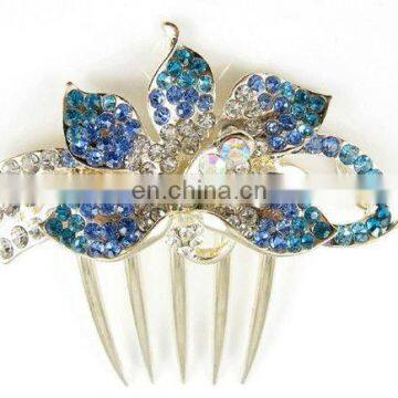 2013 newest fashion alloy rhinestone hair comb fork