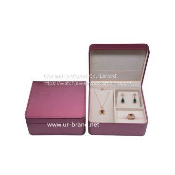 High-end jewelry storage box earrings ring necklace set box pu leather jewelry set box