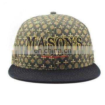 Embroidered design you own flat brim snapback caps custom logo