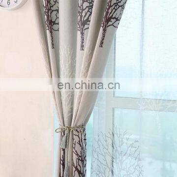 Manufacture Wholesale Custom Simple Cotton and Linen Printed Semi-shading Bedroom Living Room Curtain and Window Screen photo-6