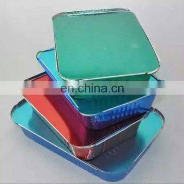 Coated Silver Red Green Gold Takeaway Eco-friendly Cake Foil Cup With Lid