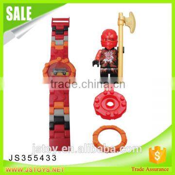 JSTOYS funny blocks play set electronic watch with minifigures for kids