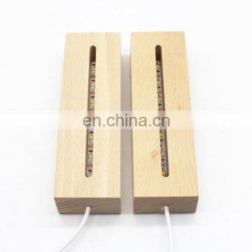 Customized 3D LED Night Light Desk Lamp Wooden Base USB Power for Kids Home Decor