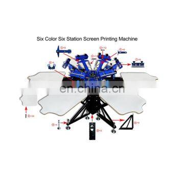 A662L Floor Type Six Color Six Station Screen Printing Machine Clothes Printing Machine photo-5