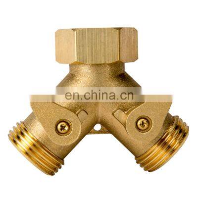 Brass male and female water hose connector fittings