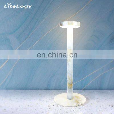 Bedroom Decorative Usb Rechargable Bed Side White Ceramic Table Lamp photo-2